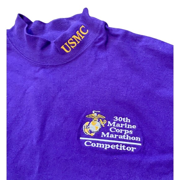 Marine Corps Marathon Shirt 2002 Single Stitch Long Sleeve purple X-Large XL New - Picture 3 of 5